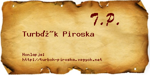 Turbók Piroska névjegykártya